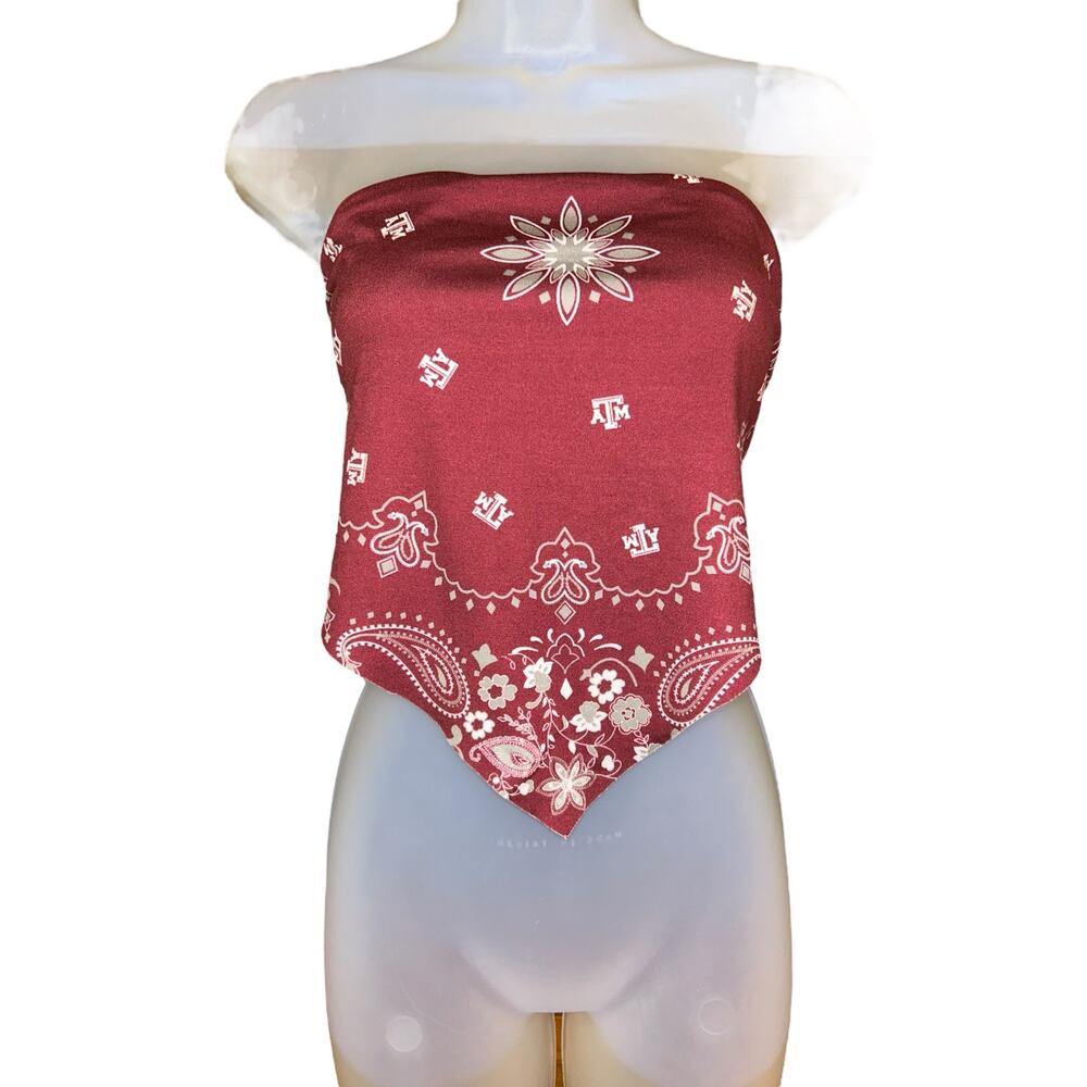 Women's ZooZatz Maroon Texas A&M Bandana Tie Back Top